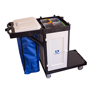 CARRO FUNCIONAL LINHA UTILITY COM FECHAMENTO E PORTA BALDES - BOLSA AZUL