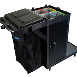 CARRO FUNCIONAL UTILITY C/ FECHAMENTO E PORTA BALDES PRETO