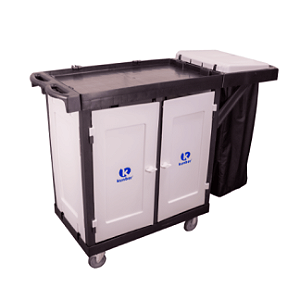 CARRO CAMAREIRO UTILITY C/ 2 PRATELEIRAS C/COLETOR BOLSA E PORTA