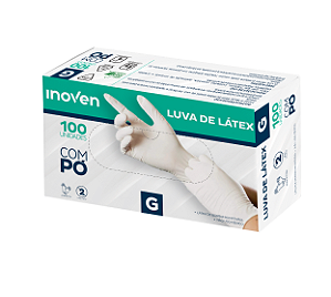 LUVA DE LATEX P/ PROCEDIMENTO M CAIXA C/ 100UN - INOVEN