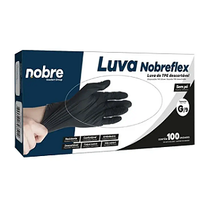 LUVA DE NITRILICO PRETO NOBRE TAMANHO MEDIO - CAIXA C/100 UNID