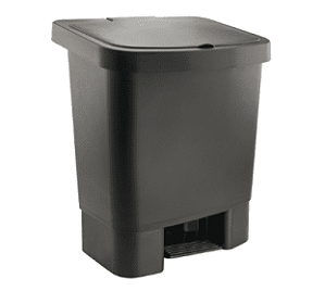 LIXEIRA COM PEDAL E ARMOTECIMENTO 025 LITROS PRETA KUNBER