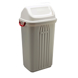 LIXEIRA COM TAMPA BASCULANTE 105 LITROS BEGE SANREMO