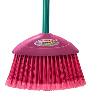 VASSOURA DE NYLON  MILEVA SAFIRA C/CABO DE MADEIRA