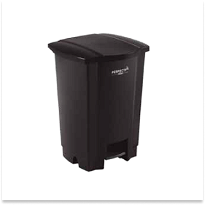 LIXEIRA COM PEDAL 017 LITROS PRETA PERFECT
