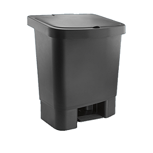 LIXEIRA COM PEDAL 025 LITROS PRETA KUNBER