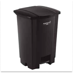 LIXEIRA COM PEDAL 035 LITROS PRETA PERFECT