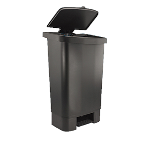 LIXEIRA COM PEDAL 050 LITROS PRETA KUNBER