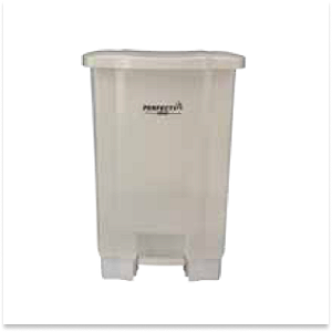 LIXEIRA COM PEDAL 050 LITROS BRANCA PERFECT