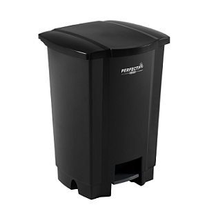 LIXEIRA COM PEDAL 050 LITROS PRETA PERFECT