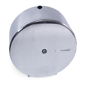 DISPENSER PAPEL HIGIÊNICO ROLÃO INOX AURIMAR COM SUPORTE PARA CADEADO