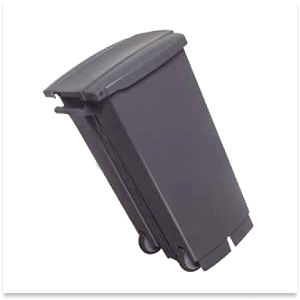 LIXEIRA COM PEDAL E RODAS 100 LITROS CINZA PERFECT