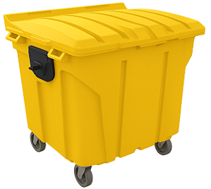 CONTEINER COM RODAS 1000 LITROS AMARELO PLESTIN