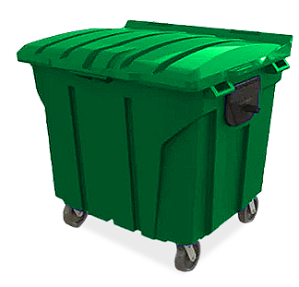 CONTEINER COM RODAS 0700 LITROS VERDE PLESTIN