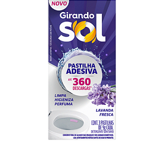PASTILHA ADESIVA P/ VASO SANITÁRIO LAVANDA GIRANDO SOL