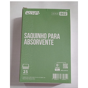 SAQUINHO P/ ABSORVENTE 25UN REF EEALB802 ESSENZ