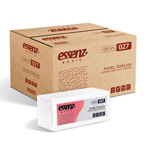 PAPEL TOALHA INTERFOLHA FOLHA SIMPLES 2 DOBRAS 4500 FOLHAS ESSENZ BASIC EBTVS027