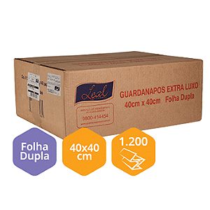 GUARDANAPO DE MESA E COLO GRANDE FOLHA DUPLA  40X40 CM LEAL CX1200 UNID
