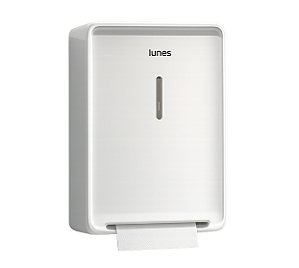 DISPENSER PAPEL TOALHA BOBINA BRANCO LUNES DESIGN ALTO FLUXO REF. LDATR259