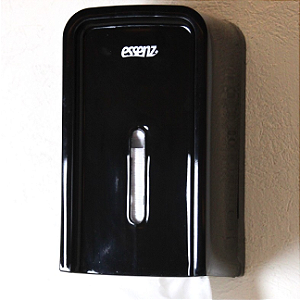 DISPENSER PAPEL HIGIÊNICO INTERFOLHADO PRETO LUNES DESIGN