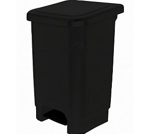 LIXEIRA COM PEDAL 100 LITROS PRETA PLESTIN