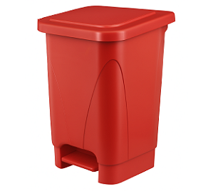 LIXEIRA COM PEDAL 100 LITROS VERMELHA PLESTIN