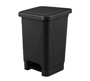 LIXEIRA COM PEDAL 025 LITROS PRETA PLESTIN