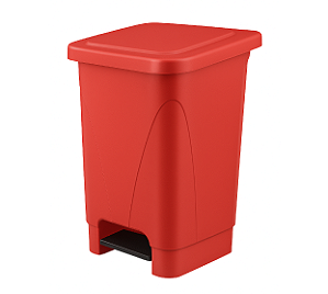 LIXEIRA COM PEDAL 025 LITROS VERMELHA PLESTIN