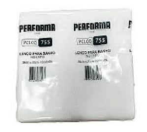 PERFORMA® CARE 755 LENÇO CORPORAL P/ BANHO NO LEITO 28X30CM BRANCO 40PCT C/ 10 PANOS