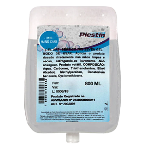 ALCOOL ANTISSEPTICO ESPUMA 800ML SEM VALVULA PLESTIN