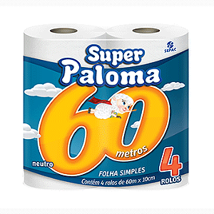 PAPEL HIGIÊNICO ROLINHO FOLHA SIMPLES 72X60M PALOMA