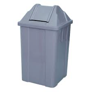 LIXEIRA COM TAMPA BASCULANTE 100 LITROS CINZA CLARO JSN