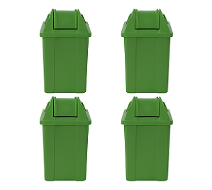 LIXEIRA COM TAMPA BASCULANTE 100 LITROS VERDE JSN