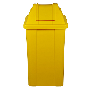LIXEIRA COM TAMPA BASCULANTE 025 LITROS AMARELO JSN