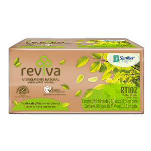 PAPEL TOALHA INTERFOLHA FOLHA DUPLA 2 DOBRAS 2400 FOLHAS  REVIVA RTI02