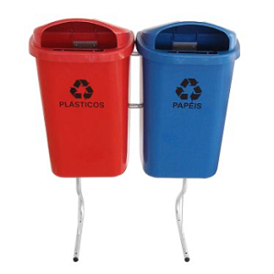CONJUNTO PARA COLETA SELETIVA DE 050L COM 02 CESTOS   JSN