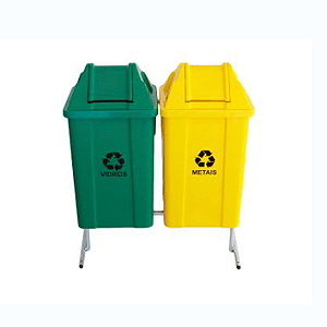 CONJUNTO PARA COLETA SELETIVA COM 2 CESTOS DE 100 LITROS
