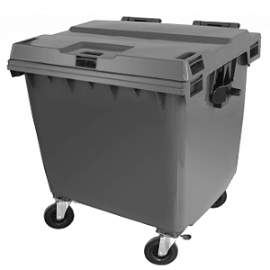 CONTEINER 1000L COM RODAS CINZA