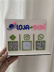 Placa Qr Code - 3 Espaços