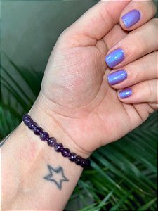 Pulseira Ametista 6mm - Intuição, Transmutação, Paz Profunda