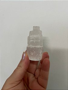 Torre de Selenita P 6cm – Limpeza energética e espiritual, Calma e Paz
