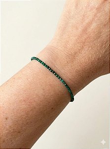 Pulseira Malaquita 2 mm Multifacetada - Beleza, Autenticidade, Saúde, Vitalidade