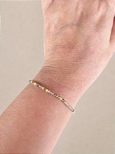 Pulseira de Quartzo Rutilado 2 mm Multifacetada - Manifestação, Clareza e Propósito com Poder