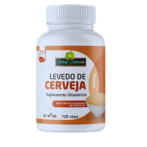 🌿💊 Levedo de Cerveja 500mg 100 Cápsulas: Erva Green 💊🌿