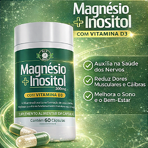 Magnésio + Inositol com vitamina d3 500mg 60 cápsulas FIt Mix