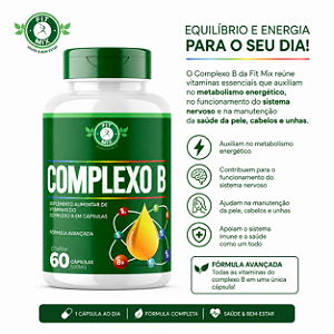 💚💊 **COMPLEXO B 500 mg – 60 CÁPSULAS | FIT MIX** ⚡🧠🌿