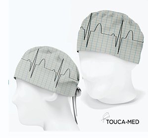 Touca Cirúrgica , ECG Batimentos Cardíacos, Branco