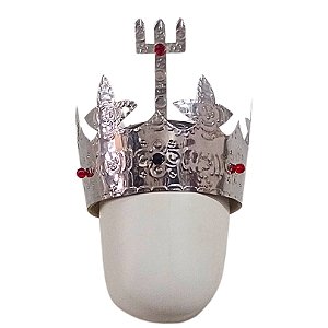 Capacete Coroa de Exu Prateada (Aço)