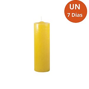 Vela 7 Dias Amarela 260g – Parafina Pura, Alta Qualidade