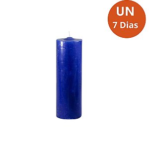 Vela 7 Dias Azul Escuro 260g – Parafina Pura, Alta Qualidade